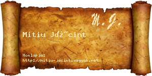 Mitiu Jácint névjegykártya